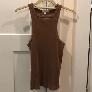 Agolde brown ribbed tank top, size XS